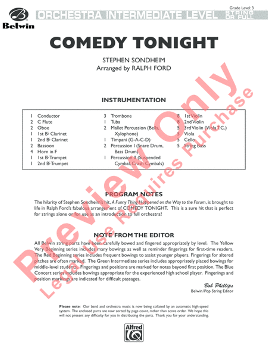 Comedy Tonight Comedy Tonight Full Orchestra scores gallery preview page 2
