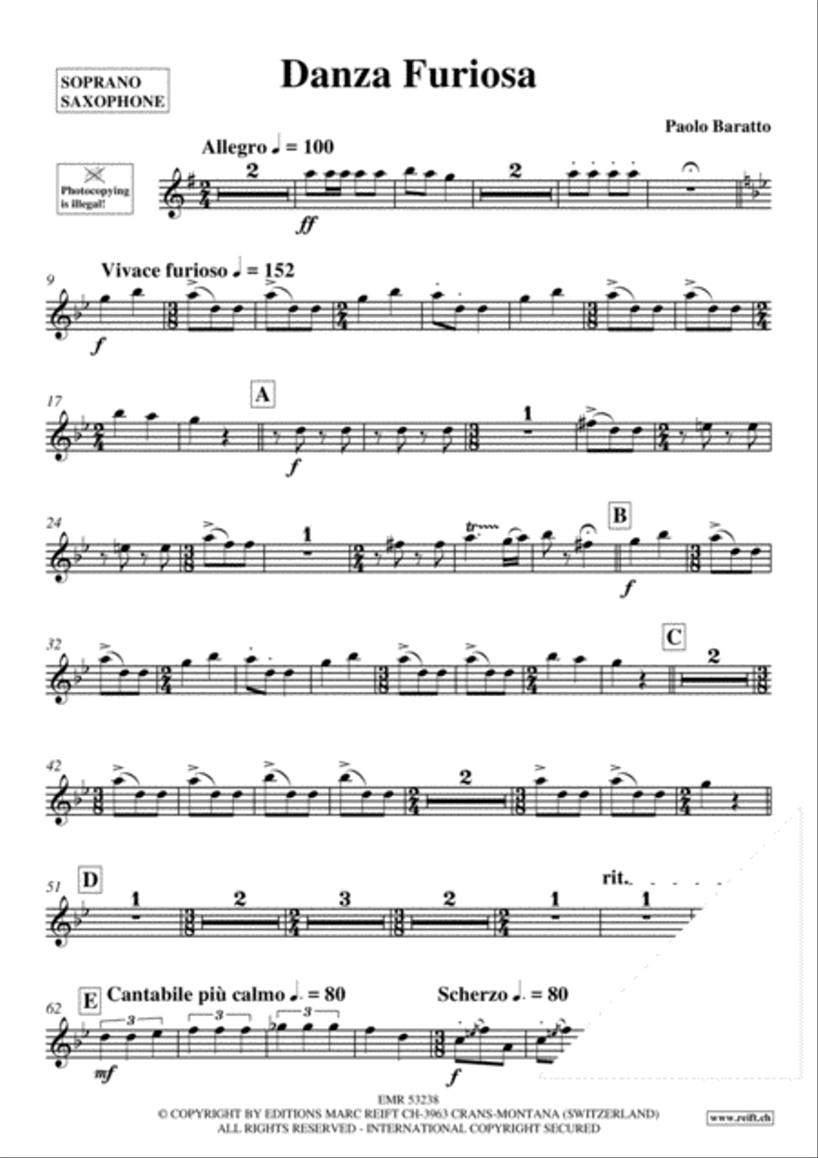 Danza Furiosa Soprano Saxophone scores gallery preview page 3