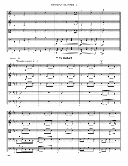 Carnival of the Animals - Full Score