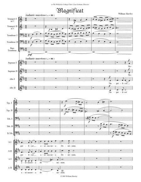Magnificat (Full Score, SSAA and Brass Ensemble) image number null
