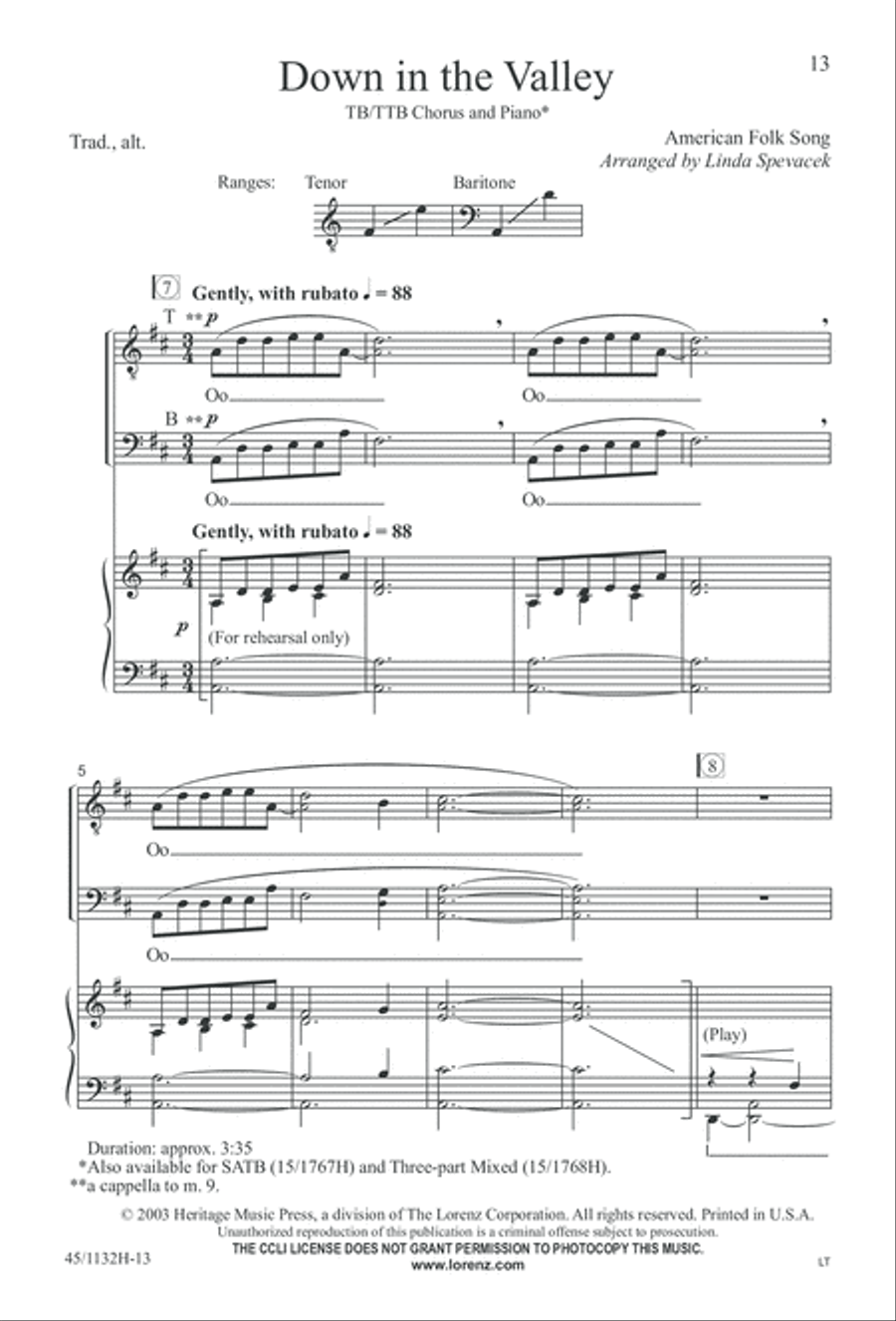 Singable Solutions for TB Choirs TB scores gallery preview page 13