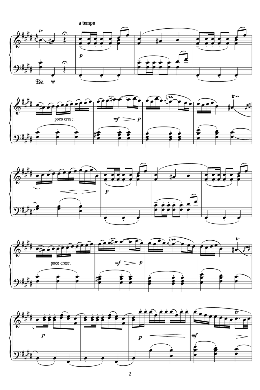Sonata In E Major Piano Solo scores gallery preview page 2