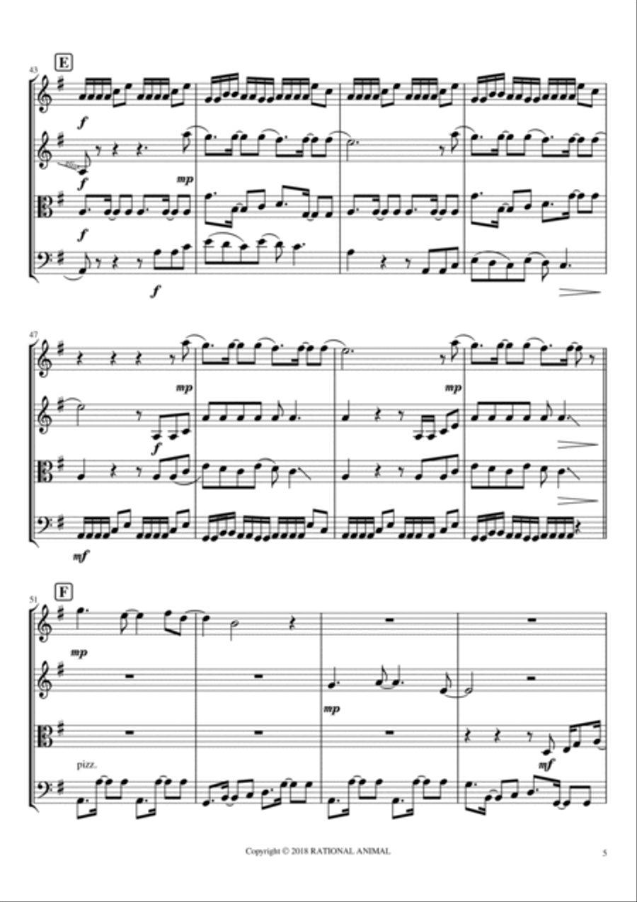 Getaway Getaway String Quartet scores gallery preview page 5