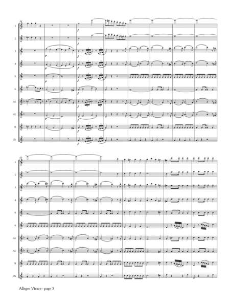 Allegro Vivace from Symphony No. 41 for Flute Choir