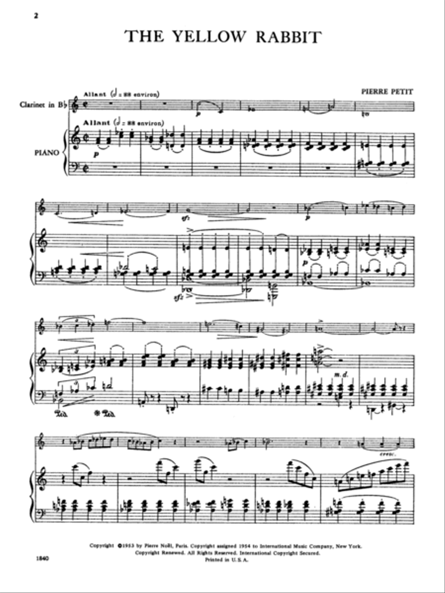 French XX Century Recital Pieces Clarinet Solo scores gallery preview page 2