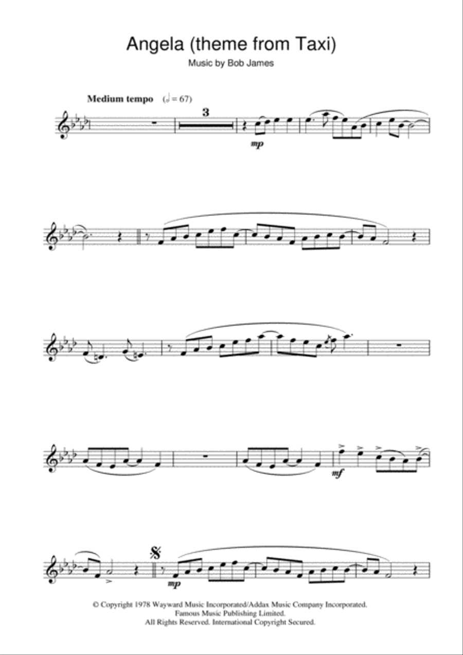 Angela (theme from Taxi) Angela (theme from Taxi) Flute Solo scores gallery preview page 1