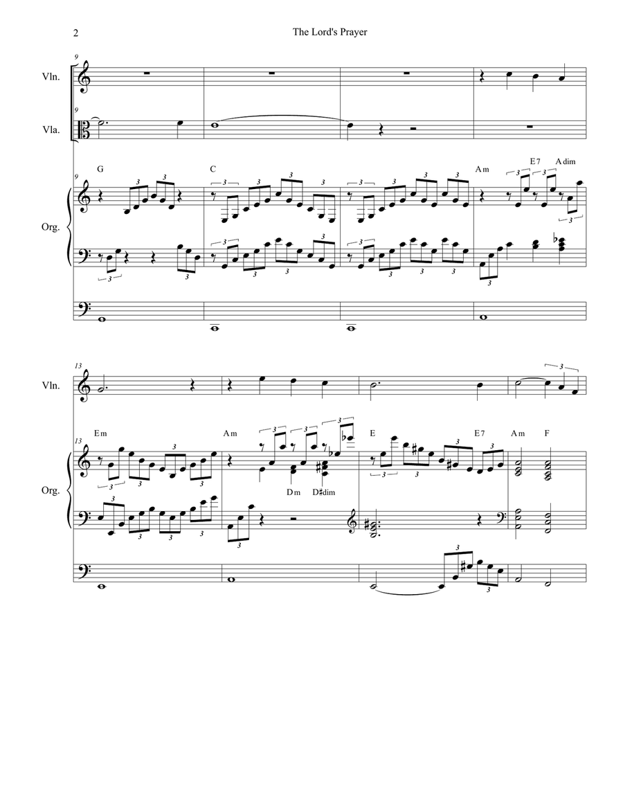 The Lord's Prayer The Lord's Prayer String Duet scores gallery preview page 2