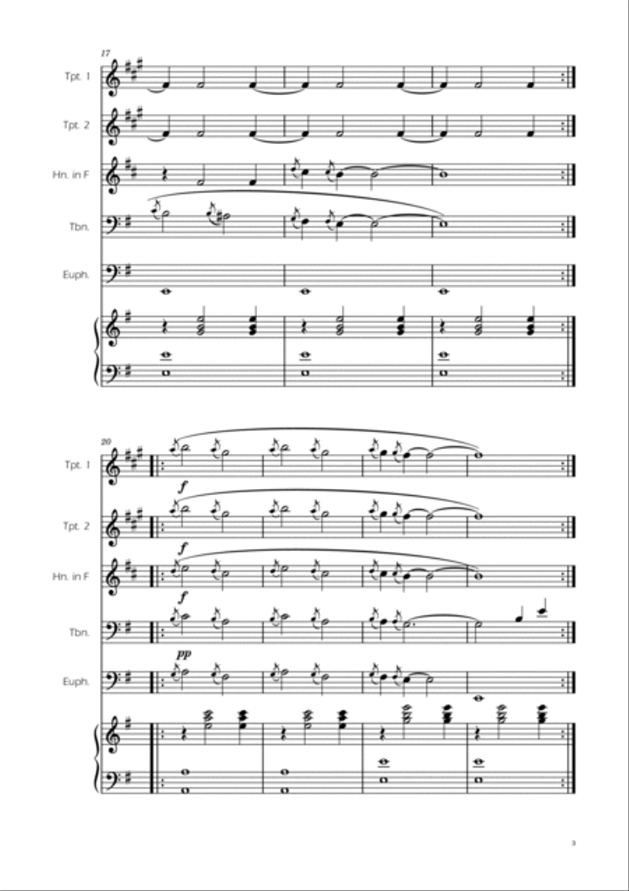 Erik Satie - Gnosienne no1 - Brass Quintet w/ Piano Brass Quintet scores gallery preview page 3