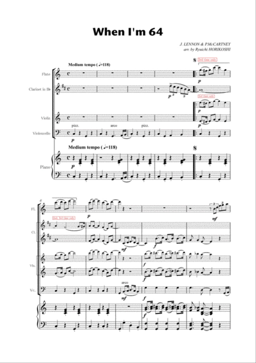 When I'm Sixty-four Clarinet scores gallery preview page 3