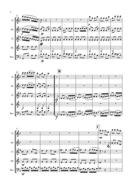 Beethoven: Piano Sonata No.6 in F major Op.10 No.2 Mvt.III Presto - wind quintet image number null
