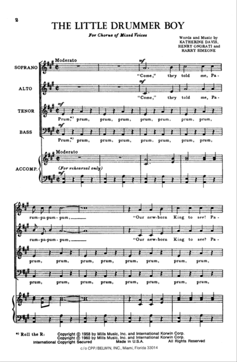 The Little Drummer Boy 4-Part scores gallery preview page 17