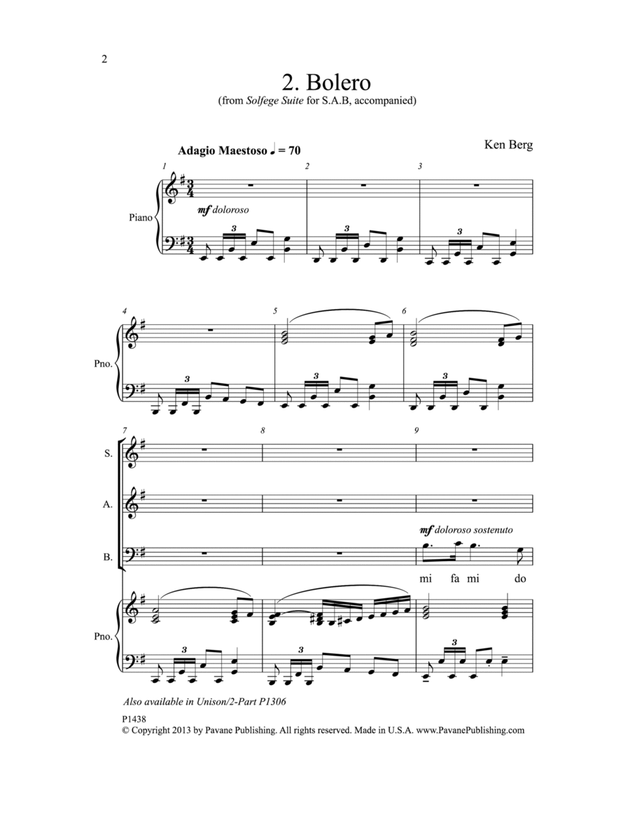 Bolero 3-Part scores gallery preview page 1