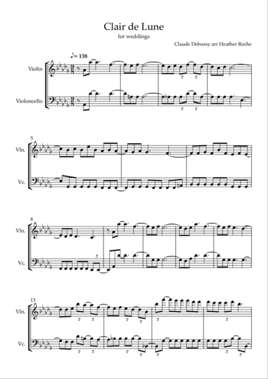 Clare de Lune Clare de Lune String Duet scores gallery preview page 1