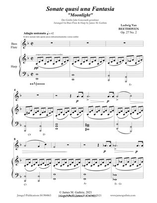 Beethoven: Adagio from the Moonlight Sonata for Bass Flute & Harp