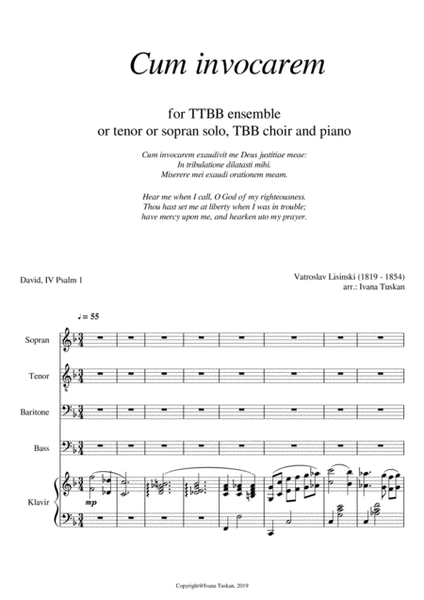 Cum invocarem, S solo TBB and piano image number null