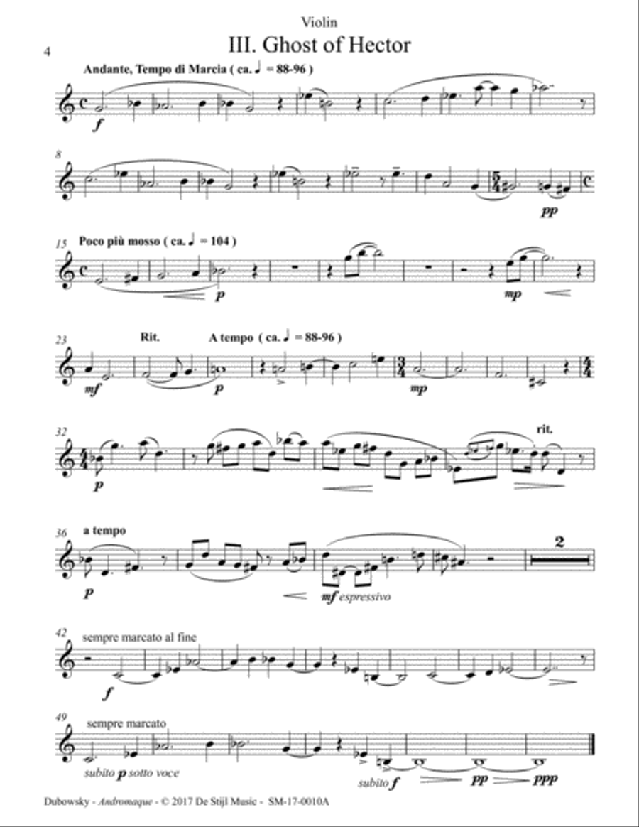 Andromaque Mini-Opera (Baroque Ensemble) Parts