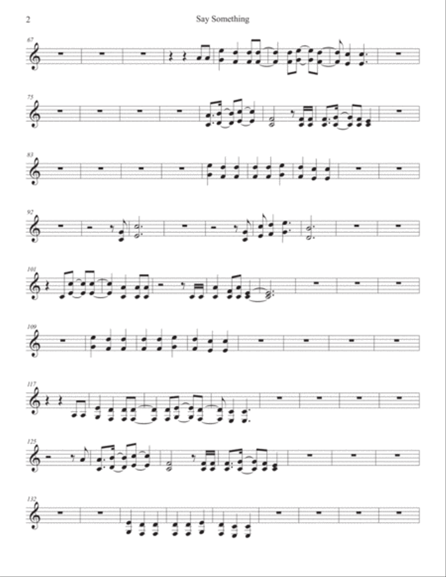 Say Something Horn Solo scores gallery preview page 2
