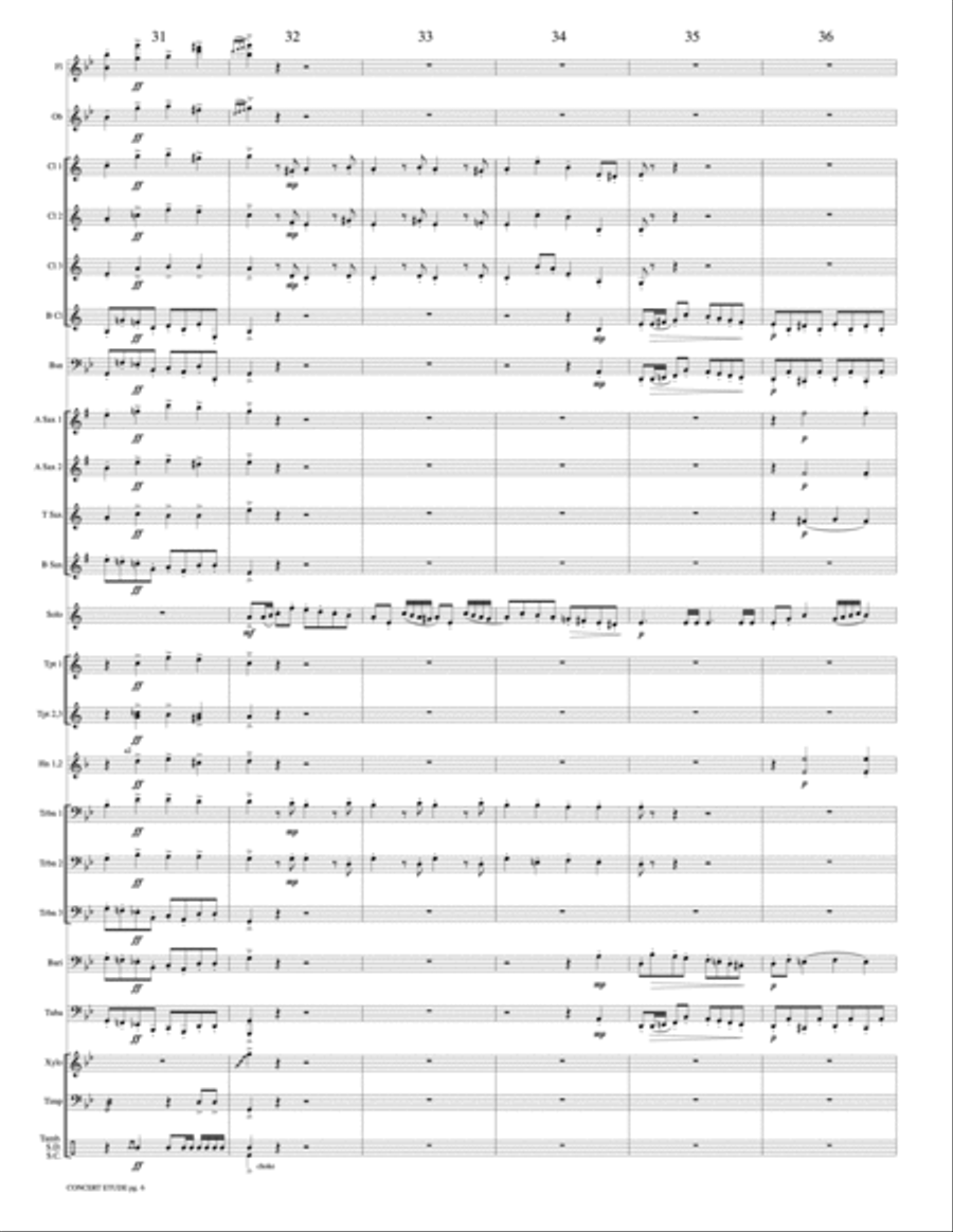Concert Etude, Op. 49 (Solo Trumpet and Concert Band): Score Concert Band scores gallery preview page 6