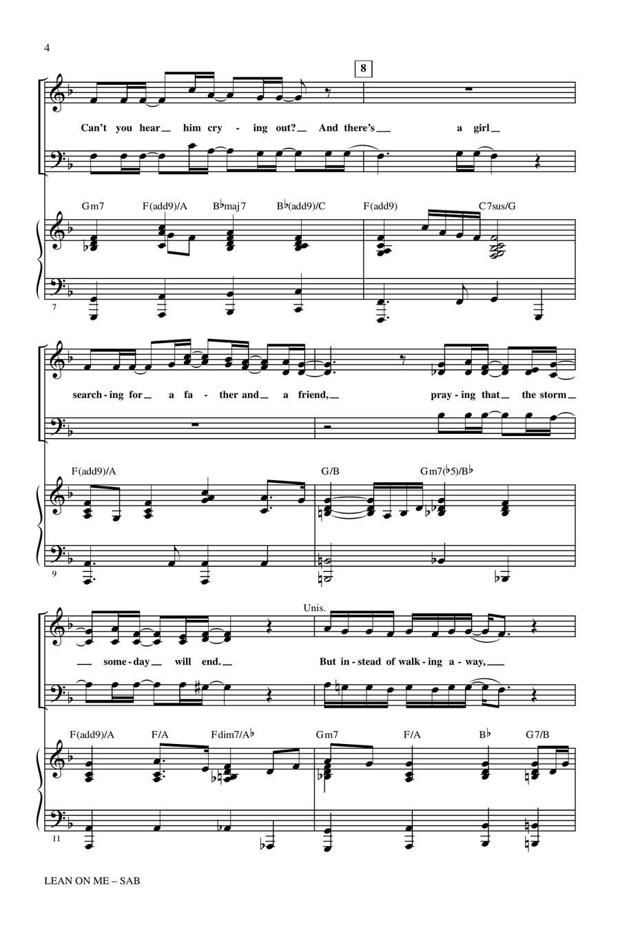 Lean On Me 3-Part scores gallery preview page 2