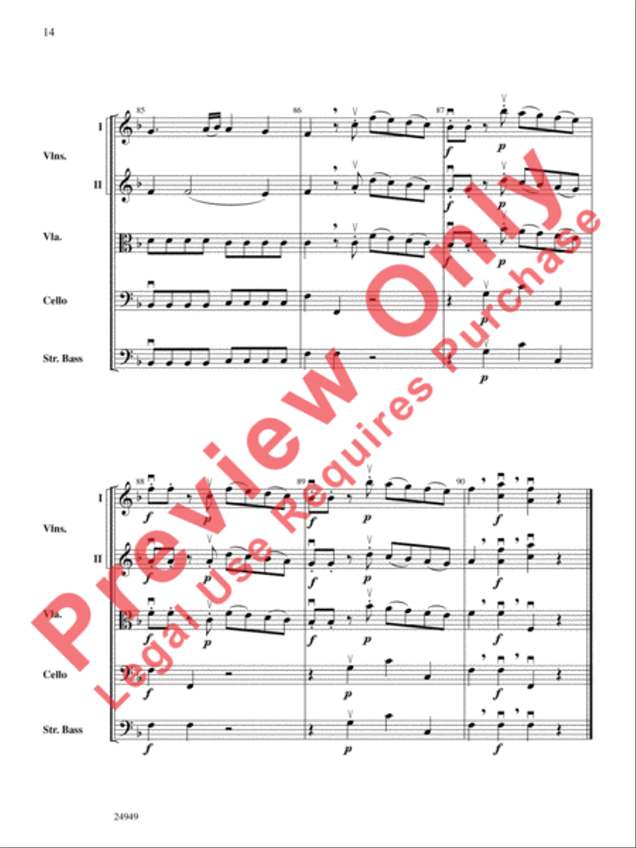 Divertimento No. 3 (1st Movement) String Orchestra scores gallery preview page 15