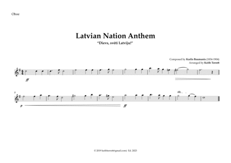 Latvian National Anthem for Symphony Orchestra image number null