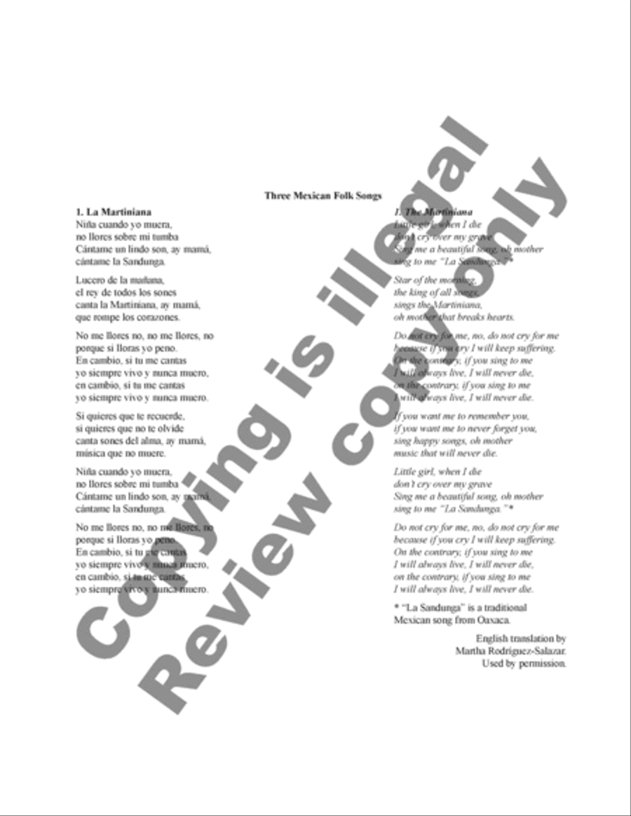 Three Mexican Folk Songs: 1. La Martiniana TTBB scores gallery preview page 10