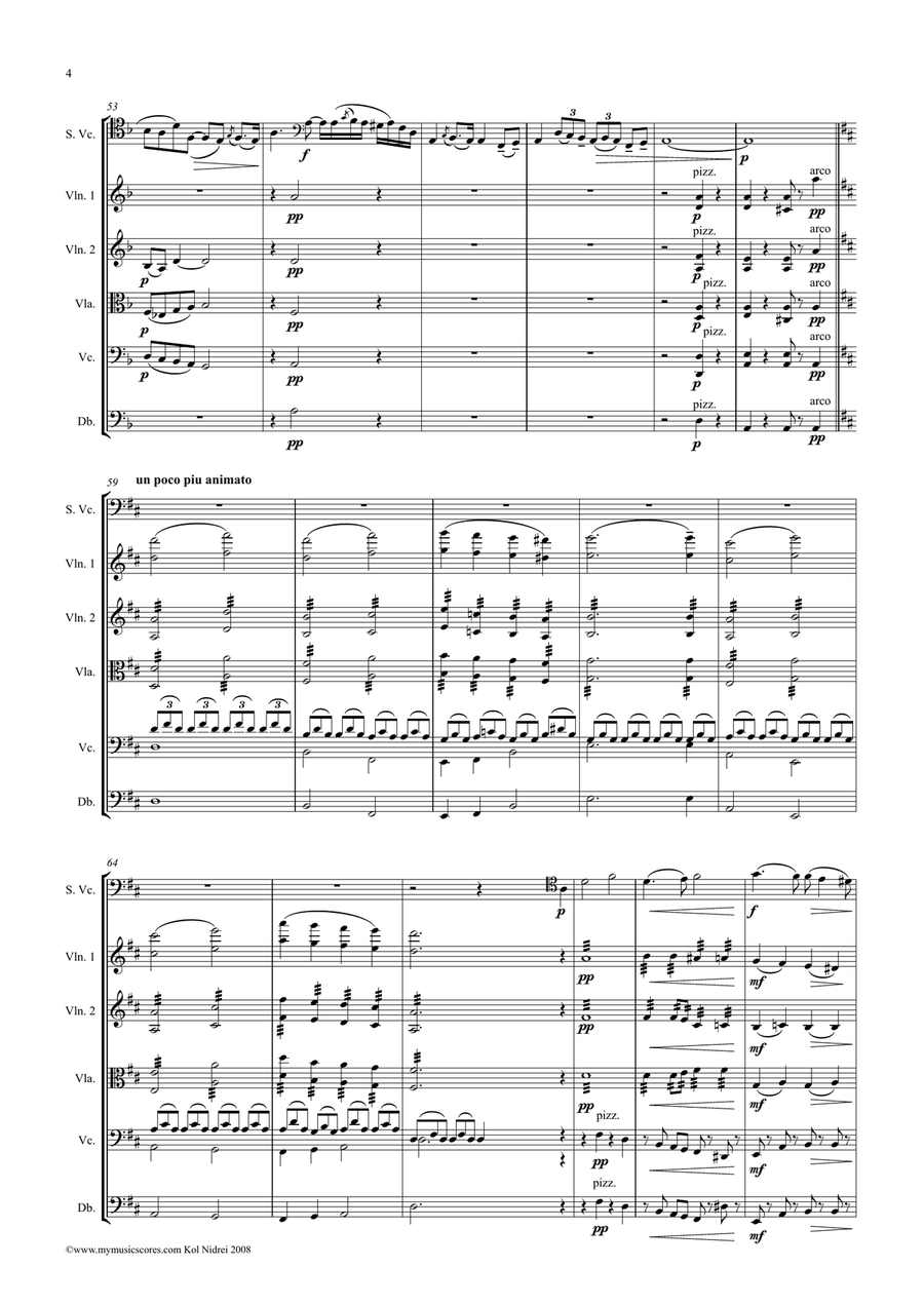 Bruch Kol Nidrei for Cello and String Orchestra String Orchestra scores gallery preview page 5