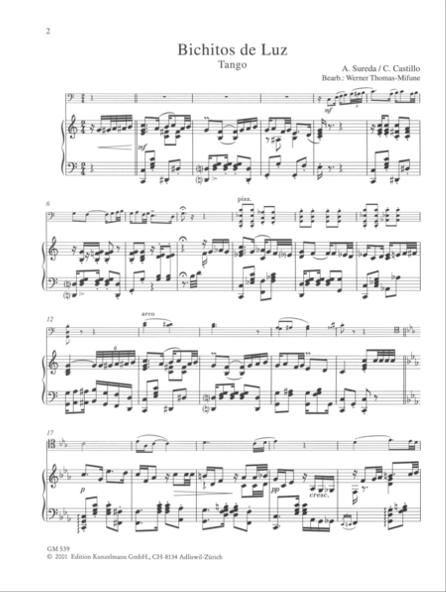 7 Argentinian tangos for cello and piano Piano Accompaniment scores gallery preview page 2
