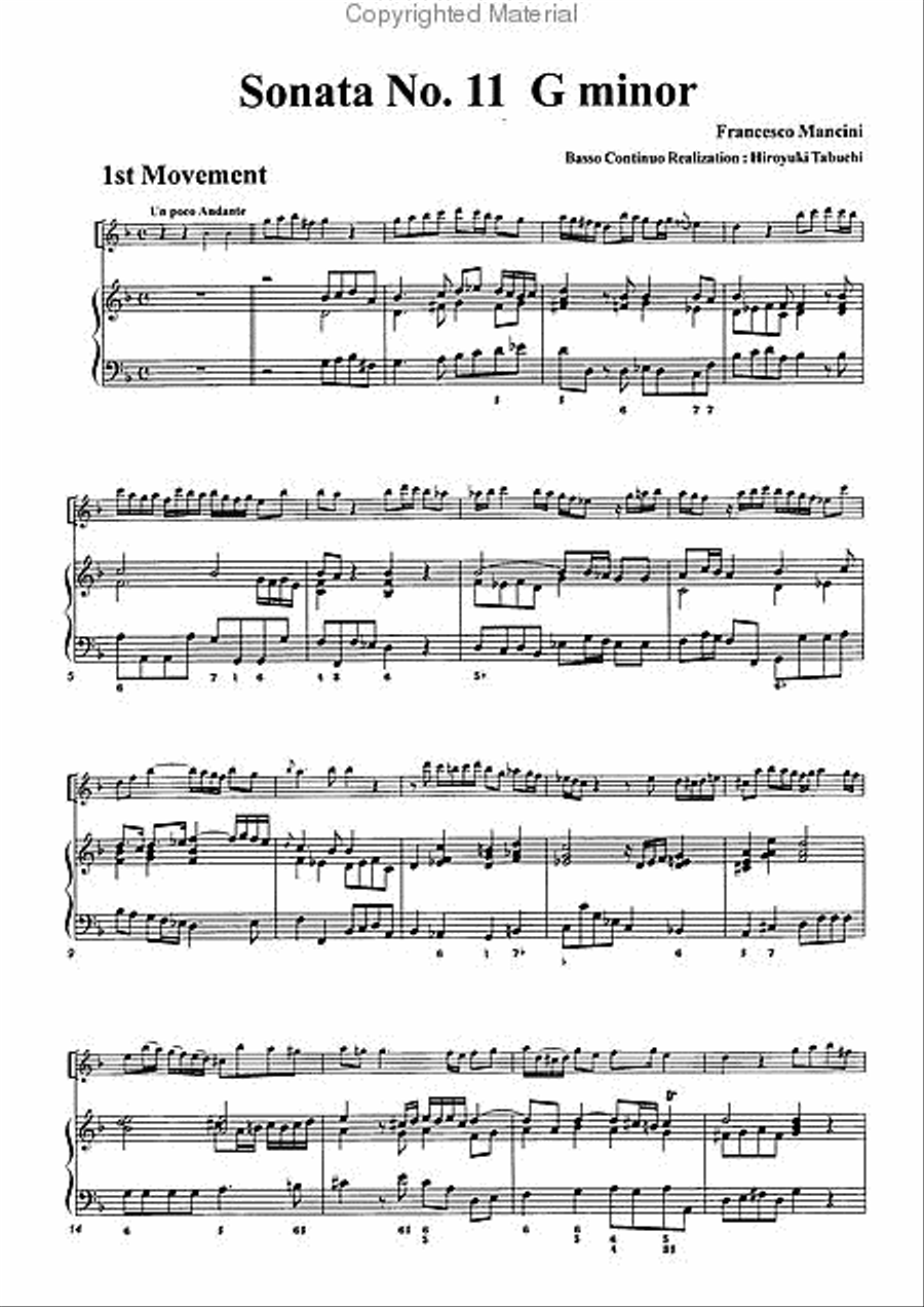 Sonata No. 11 in G minor Alto Recorder scores gallery preview page 3