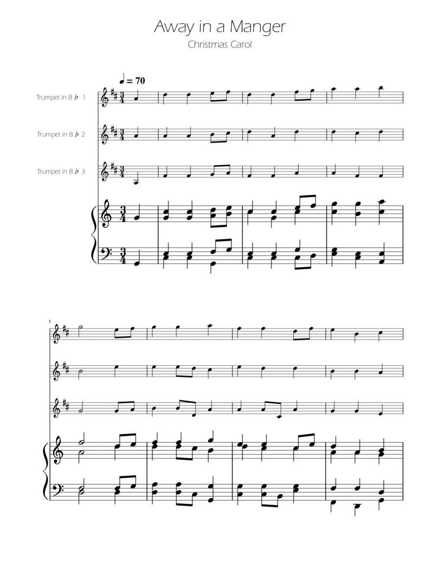 Away in a Manger - Trumpet Trio Trumpet Trio scores gallery preview page 1