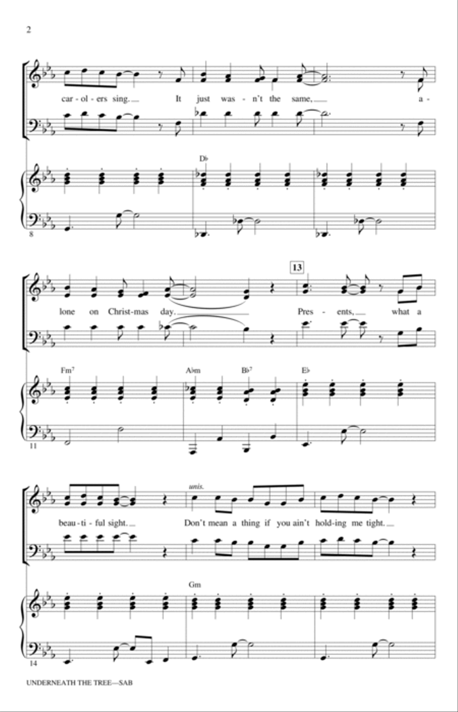 Underneath The Tree (arr. Ed Lojeski) 3-Part scores gallery preview page 2