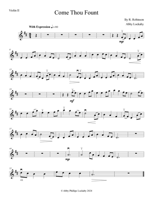 Come Thou Fount of Every Blessing (Violin 2)