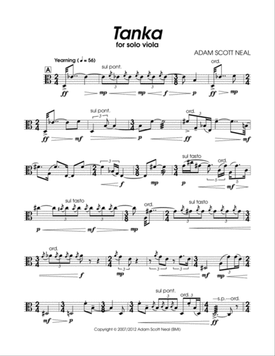 Tanka (viola version) Viola Solo scores gallery preview page 3