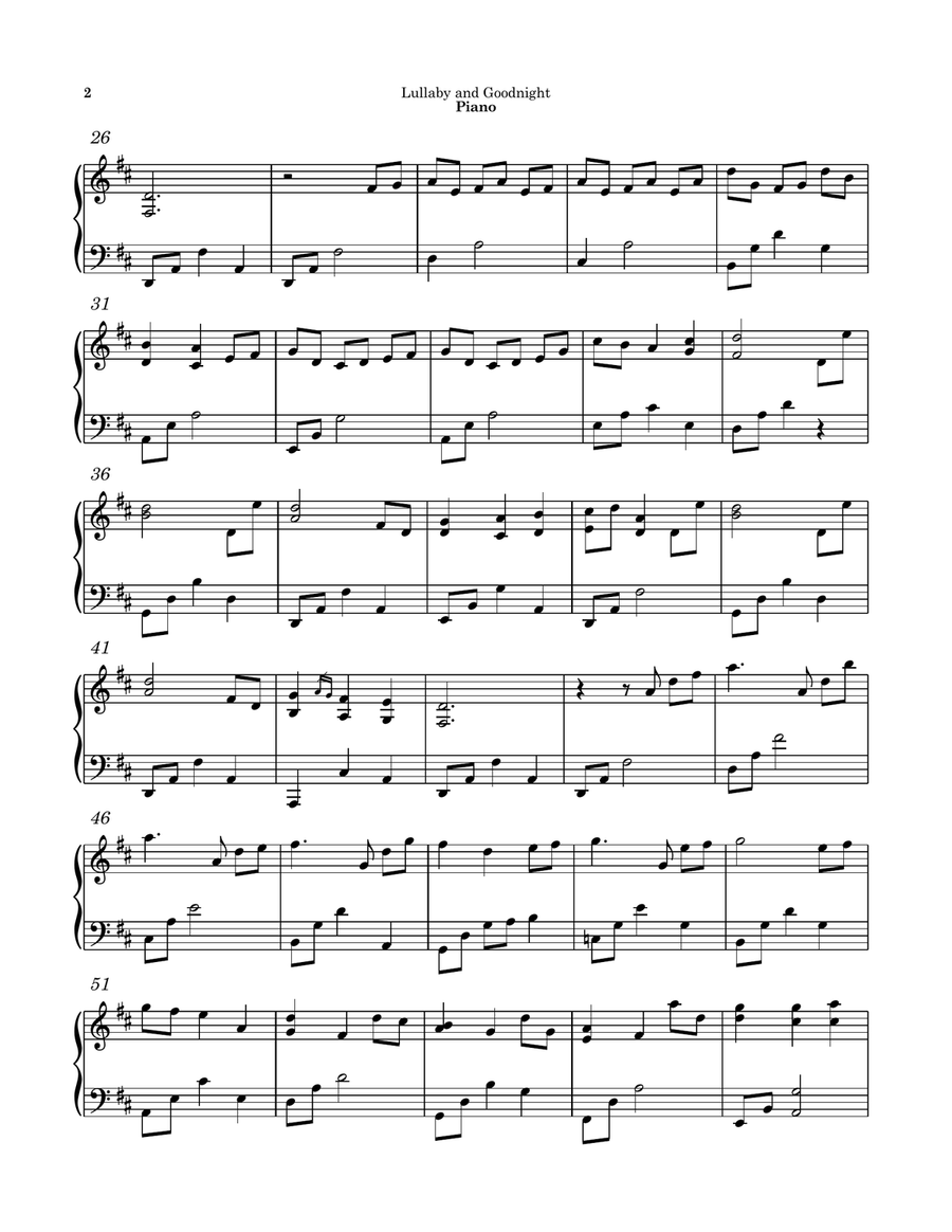 Lullaby and Goodnight Piano Solo scores gallery preview page 2