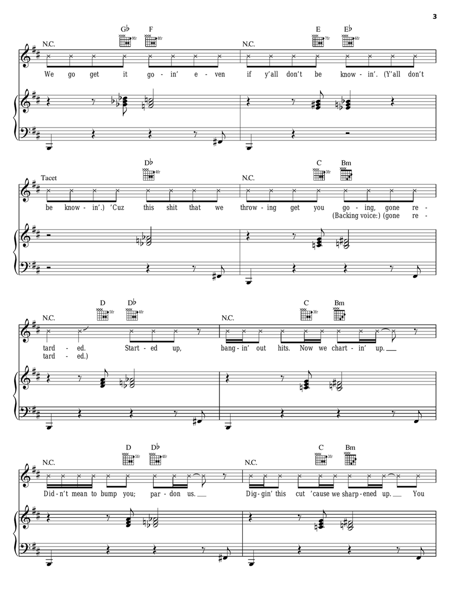 Hands Up Piano, Vocal, Guitar scores gallery preview page 3