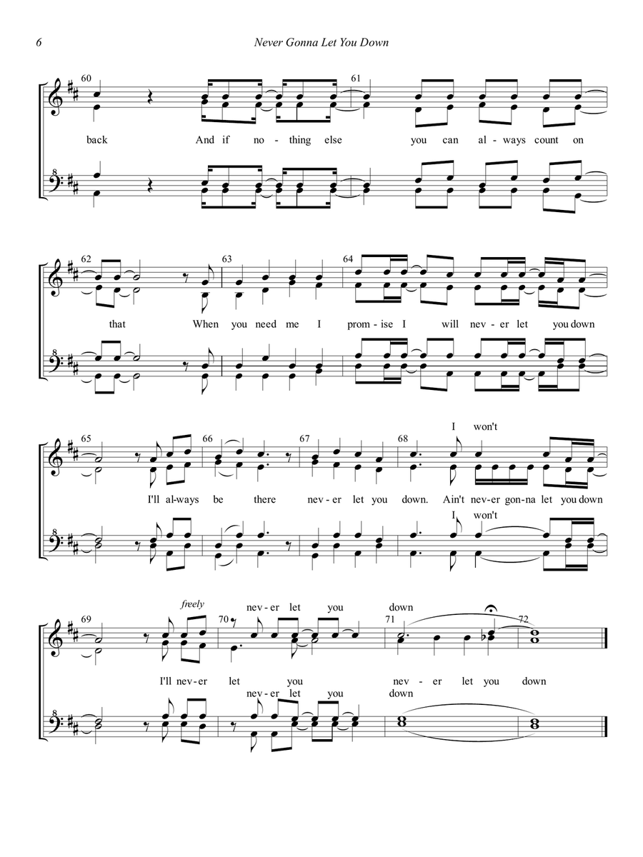Never Gonna Let You Down SSAA scores gallery preview page 6