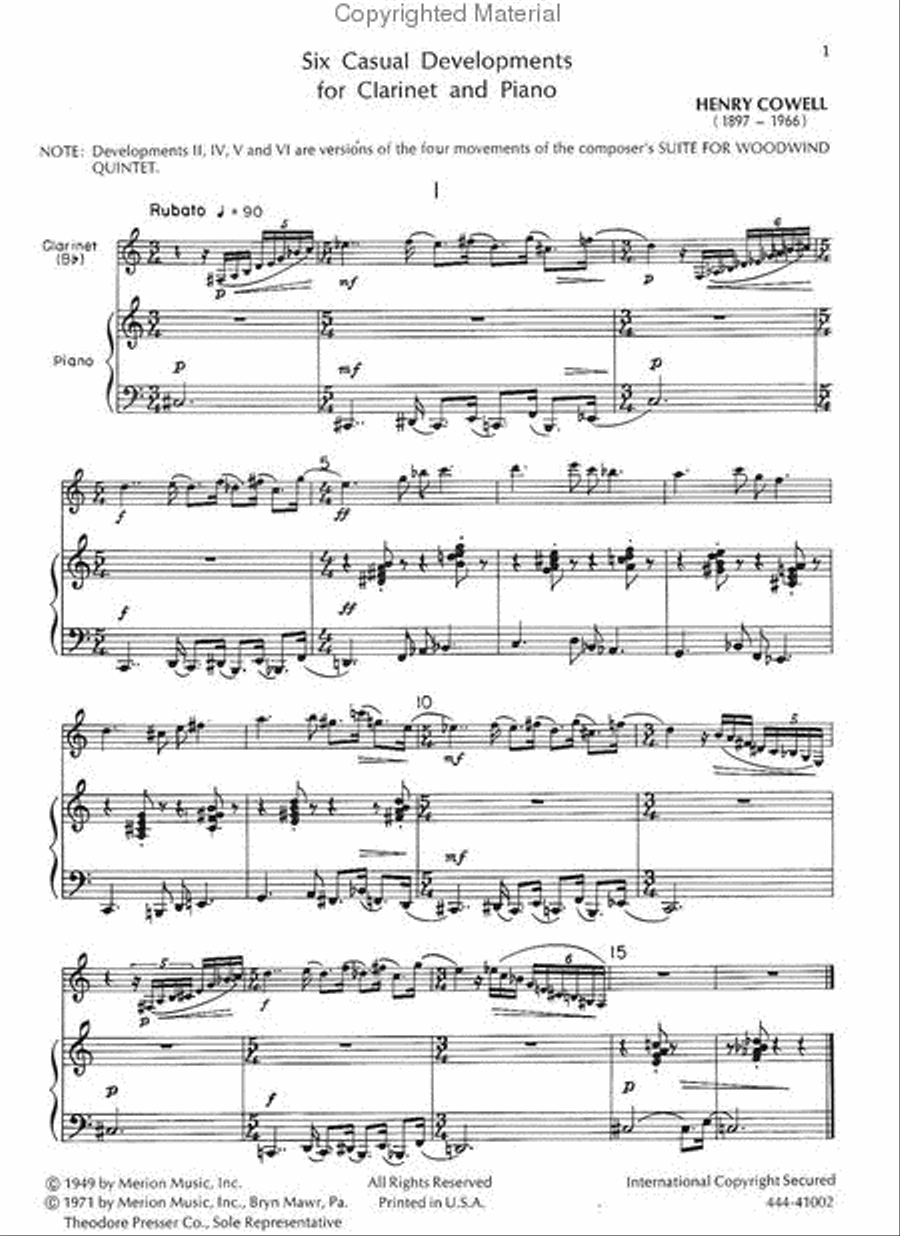 Six Casual Developments Chamber Music scores gallery preview page 2