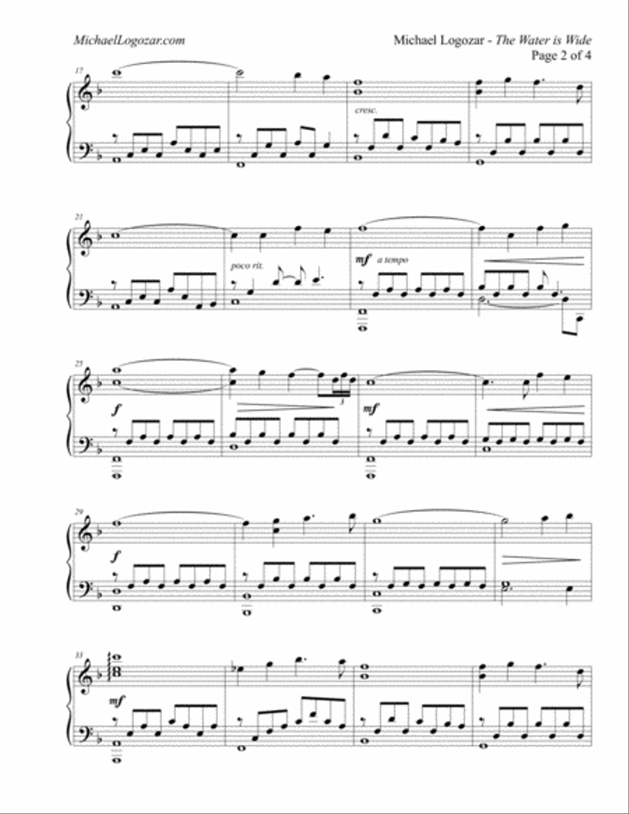 The Water is Wide - Modern Arrangement Piano Solo scores gallery preview page 2