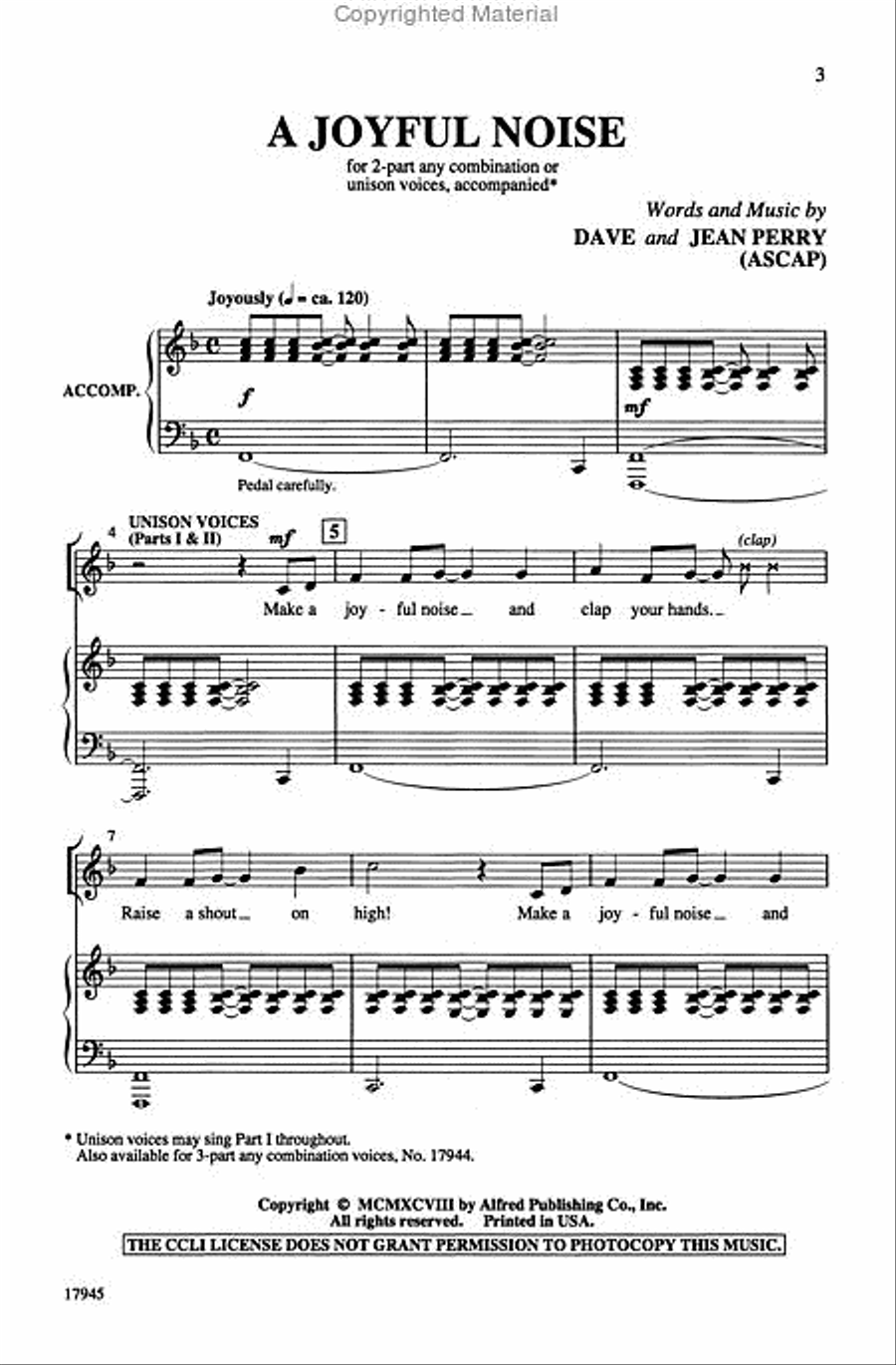 A Joyful Noise Unison Choir scores gallery preview page 2