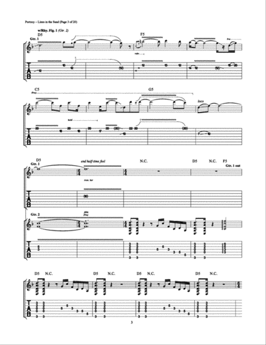 Lines in the Sand Lines in the Sand Electric Guitar scores gallery preview page 3