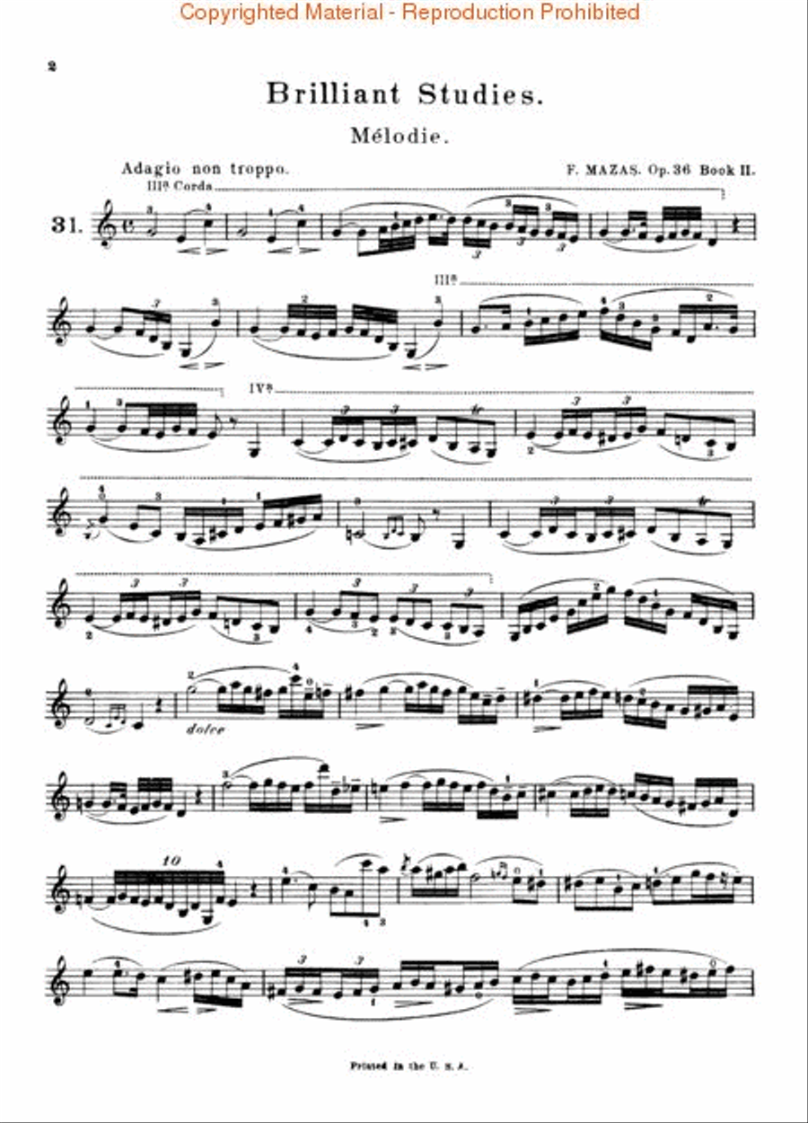 75 Melodious and Progressive Studies, Op. 36 – Book 2: Brilliant Studies Violin scores gallery preview page 2