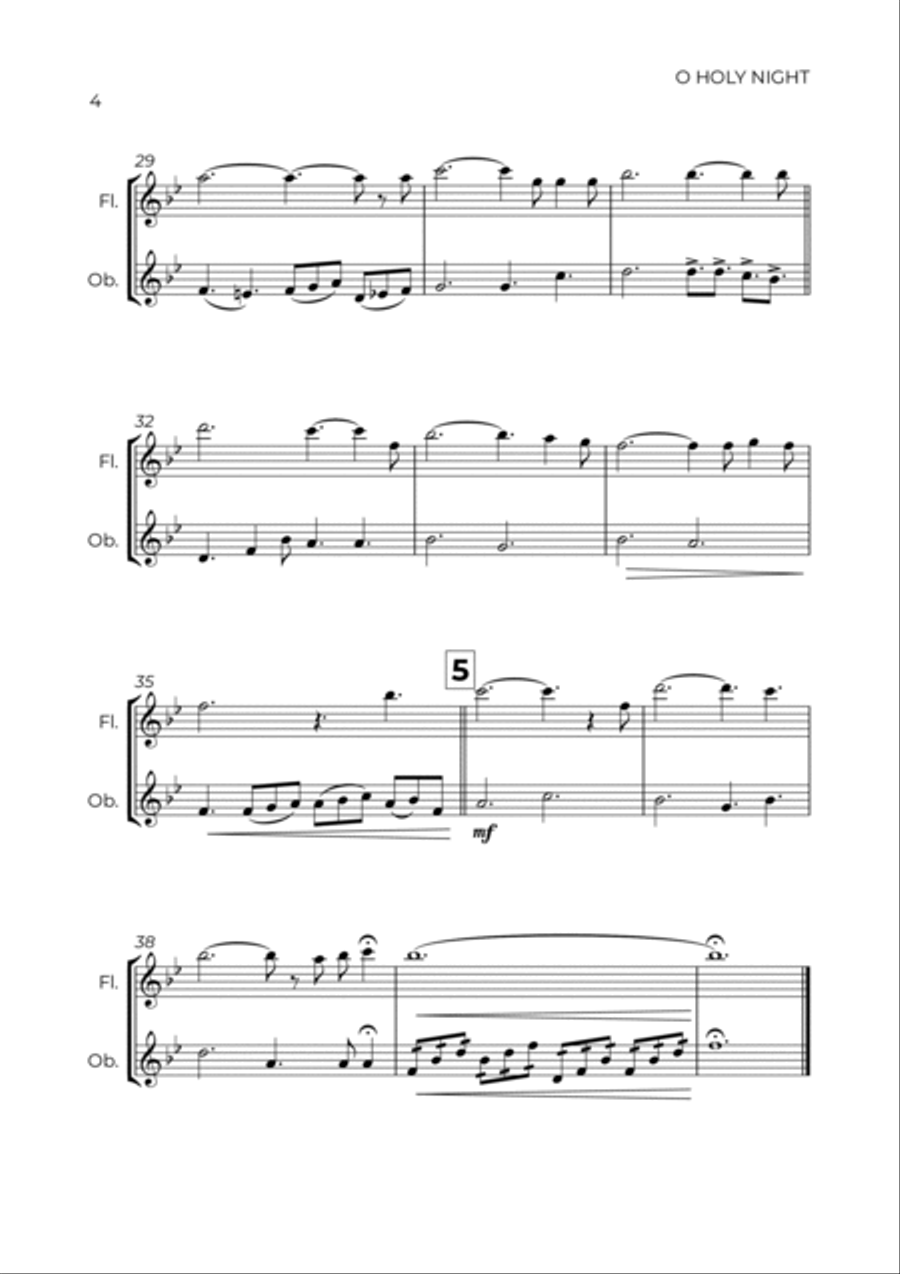 O Holy Night Woodwind Duet scores gallery preview page 4