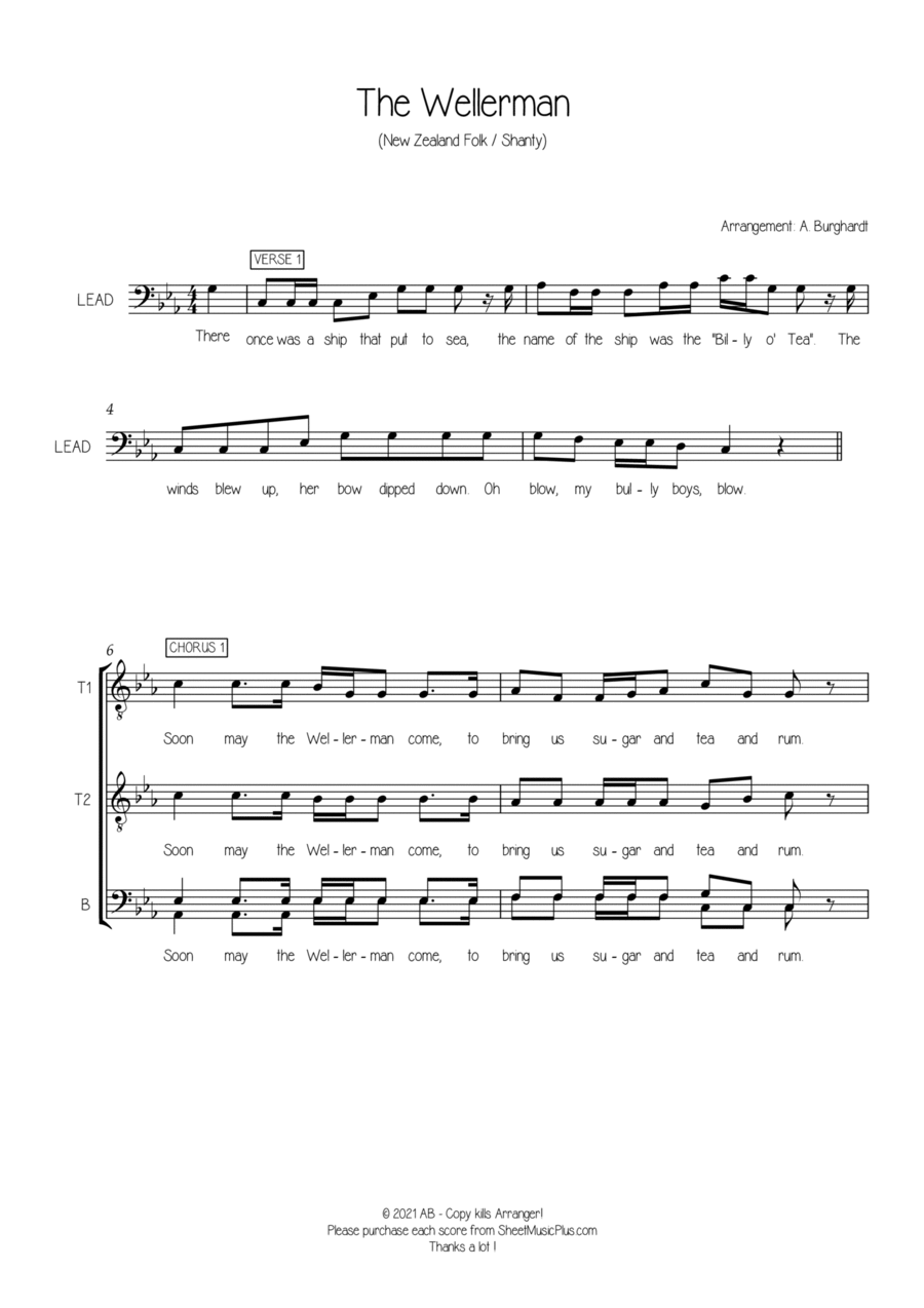 The Wellerman (for Choir TTBB + Solo)
