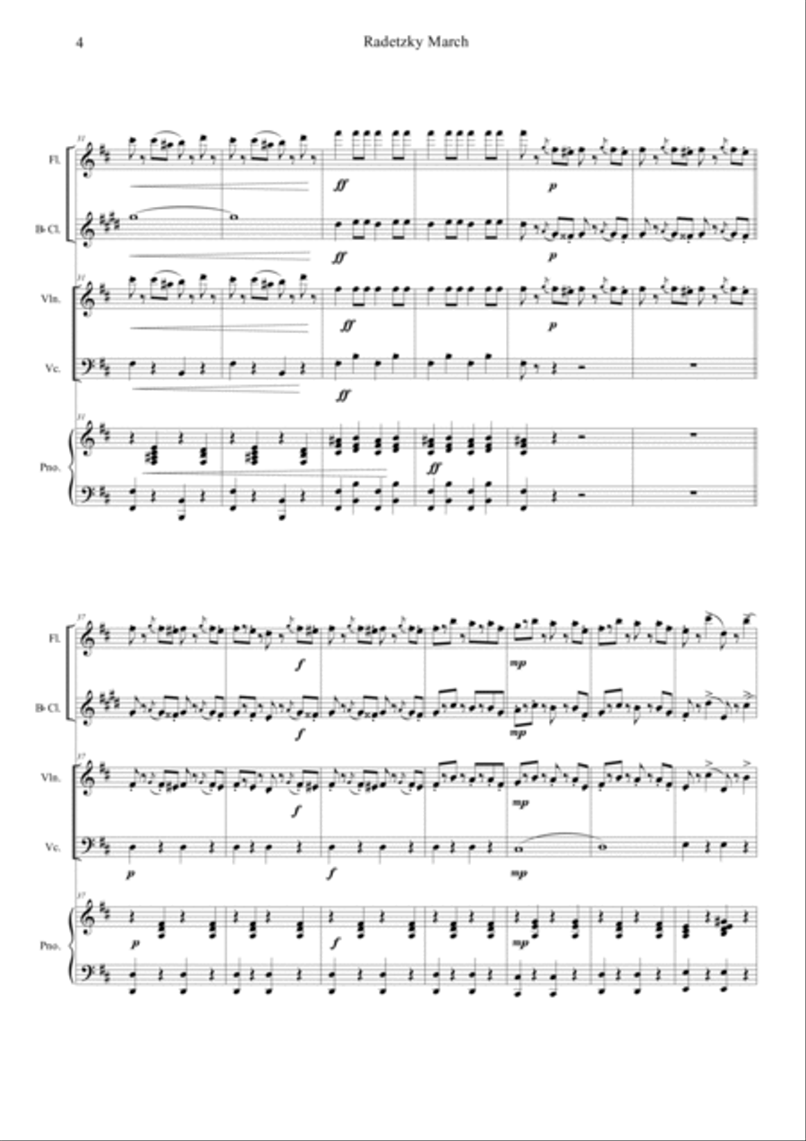 Radetzky Marsch Radetzky Marsch Clarinet scores gallery preview page 4
