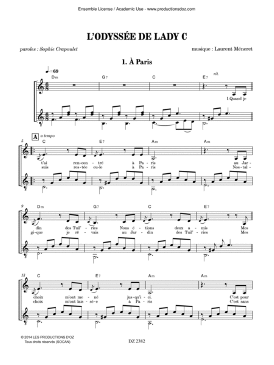 L’Odyssée de Lady C Classical Guitar scores gallery preview page 4