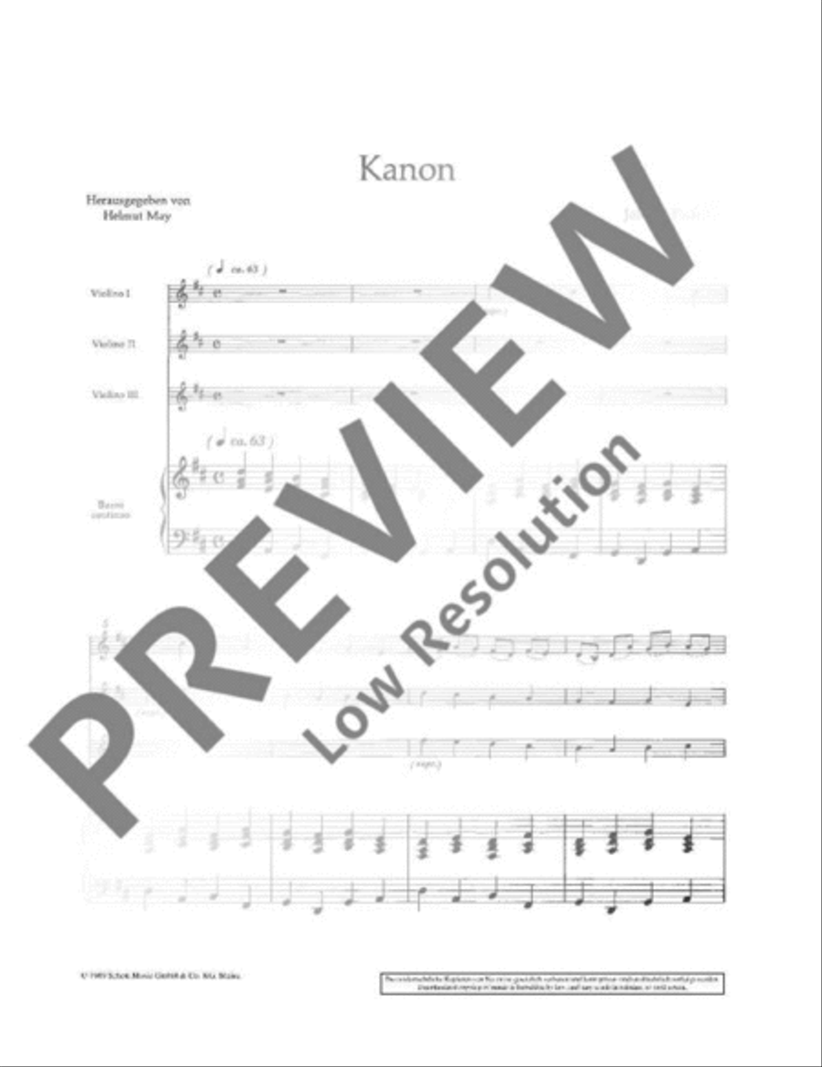 Canon D major String Orchestra scores gallery preview page 6