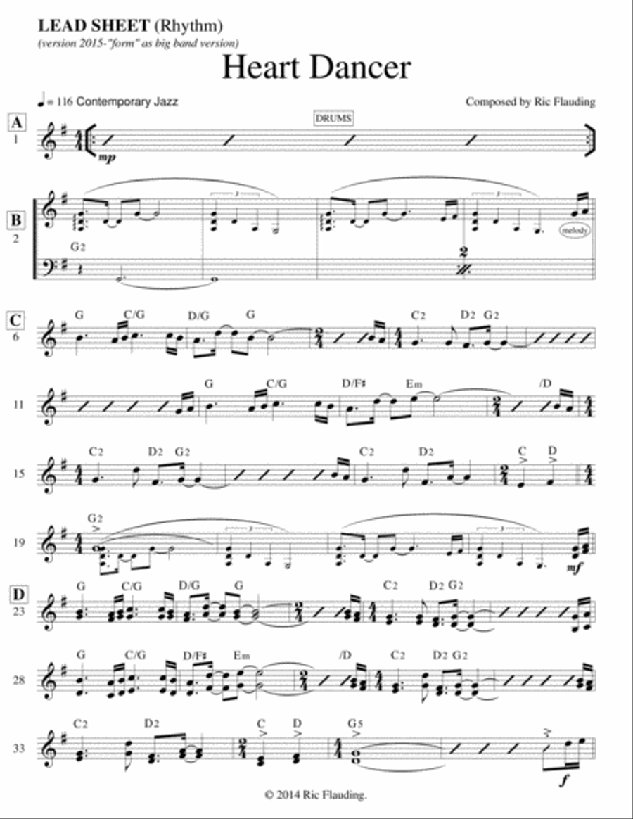 Heart Dancer (Lead Sheet) Small Ensemble scores gallery preview page 1