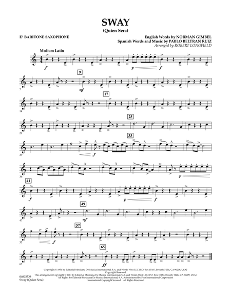 Sway (quien Sera) Dl - Eb Baritone Saxophone