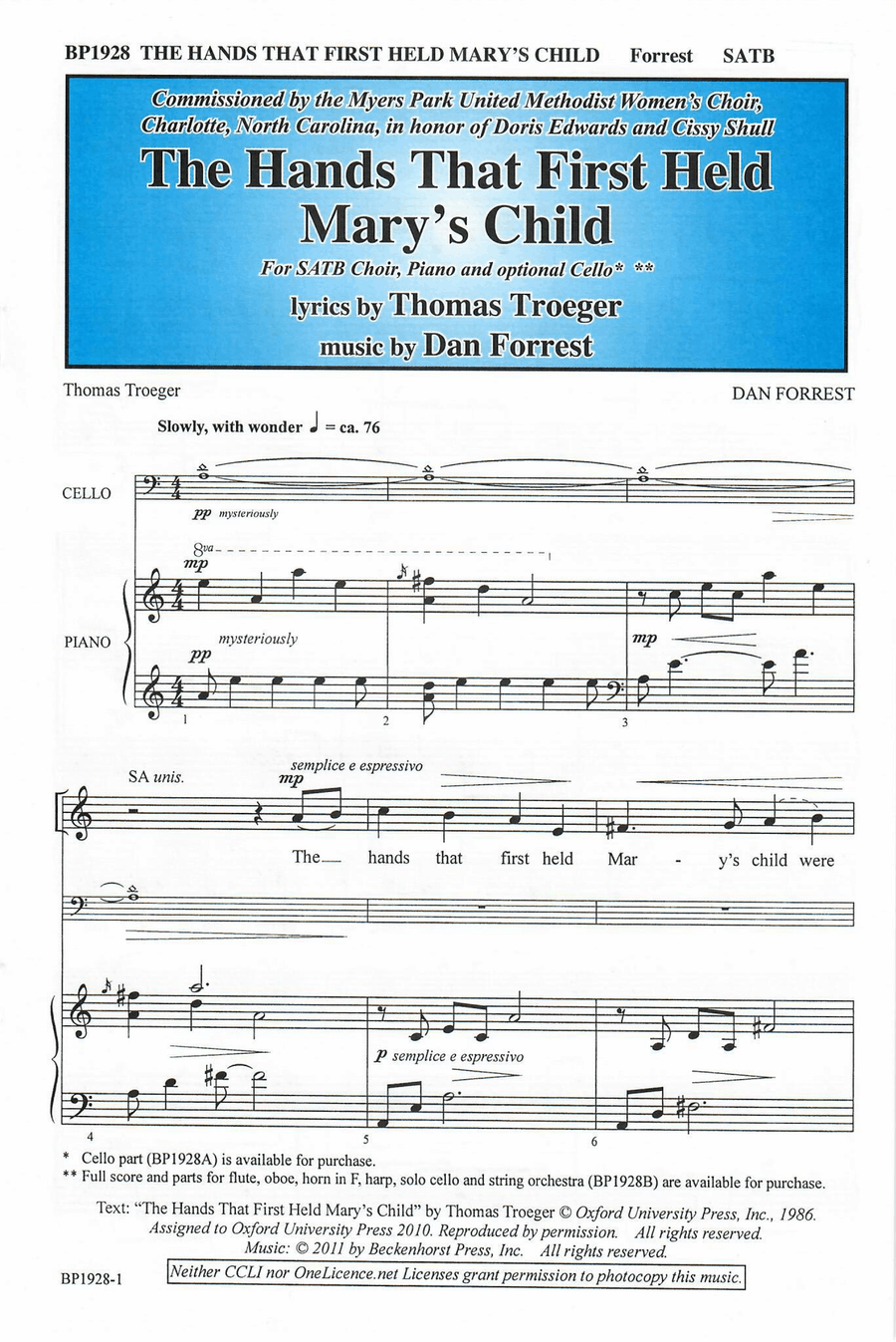 The Hands That First Held Mary's Child - SATB 4-Part scores gallery preview page 1