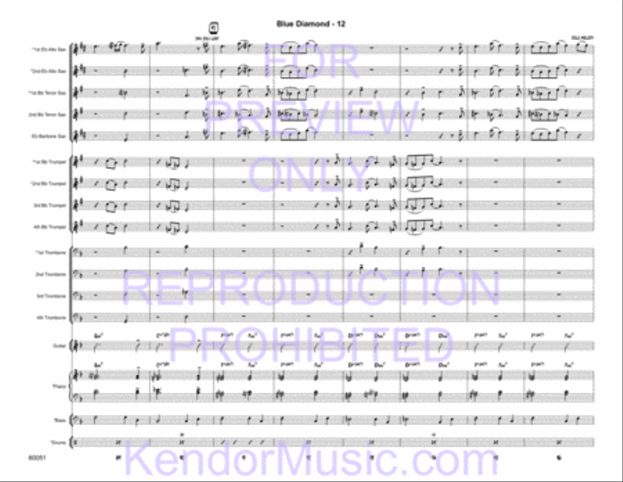 Blue Diamond (Full Score) Jazz Ensemble scores gallery preview page 14
